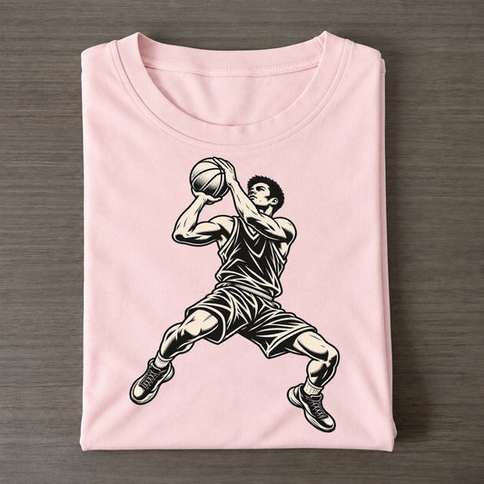 Basketball Pull Up Jumper Global Sports Ink Figures Classic T-shirt – Pink