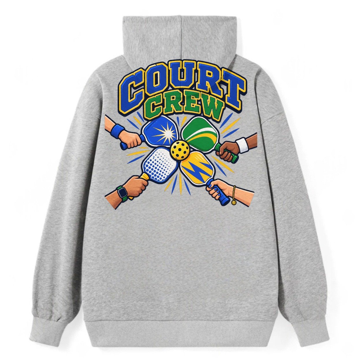 Court Crew Pickleball Life Classic Pullover Hoodie – Grey