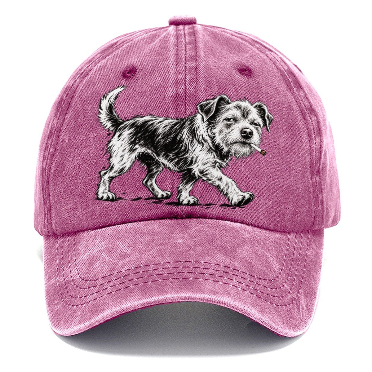 Scruffy Dog with Cigarette Classic Cap – Dusty Rose