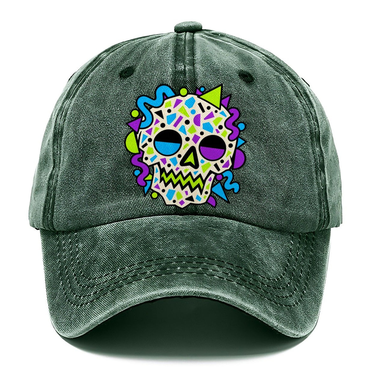 Confetti Skull Crazy Styles Classic Cap – Forest Mist