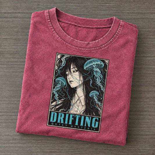 Drifting Quiet Hysteria Vintage T-shirt – Raspberry