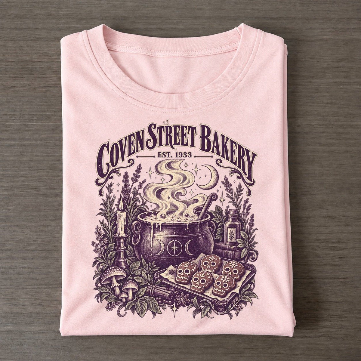 Coven Street Bakery Midnight Haunt Classic T-shirt – Pink
