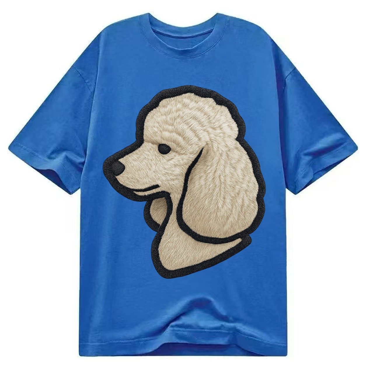 Poodle Contemporary Clean Style With Strong Black Outline Classic T-shirt – Blue