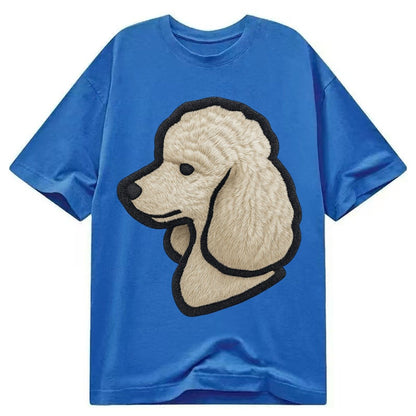 Poodle Contemporary Clean Style With Strong Black Outline Classic T-shirt – Blue