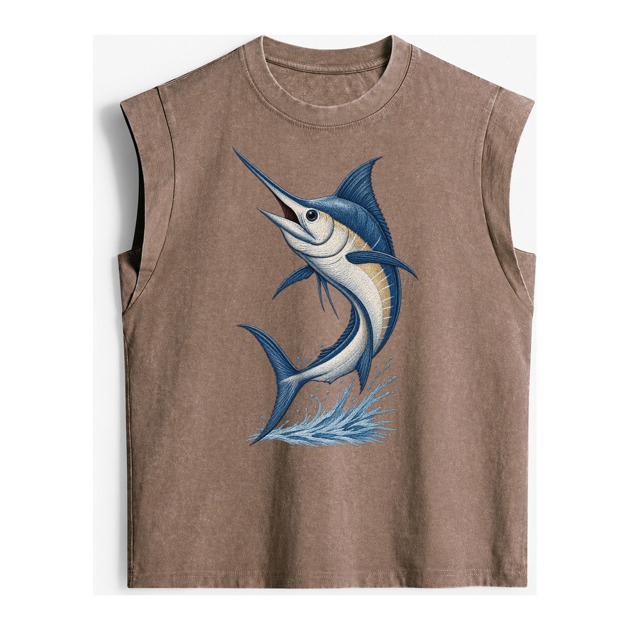 Marlins Majesty Vintage Washed Tank – Brown