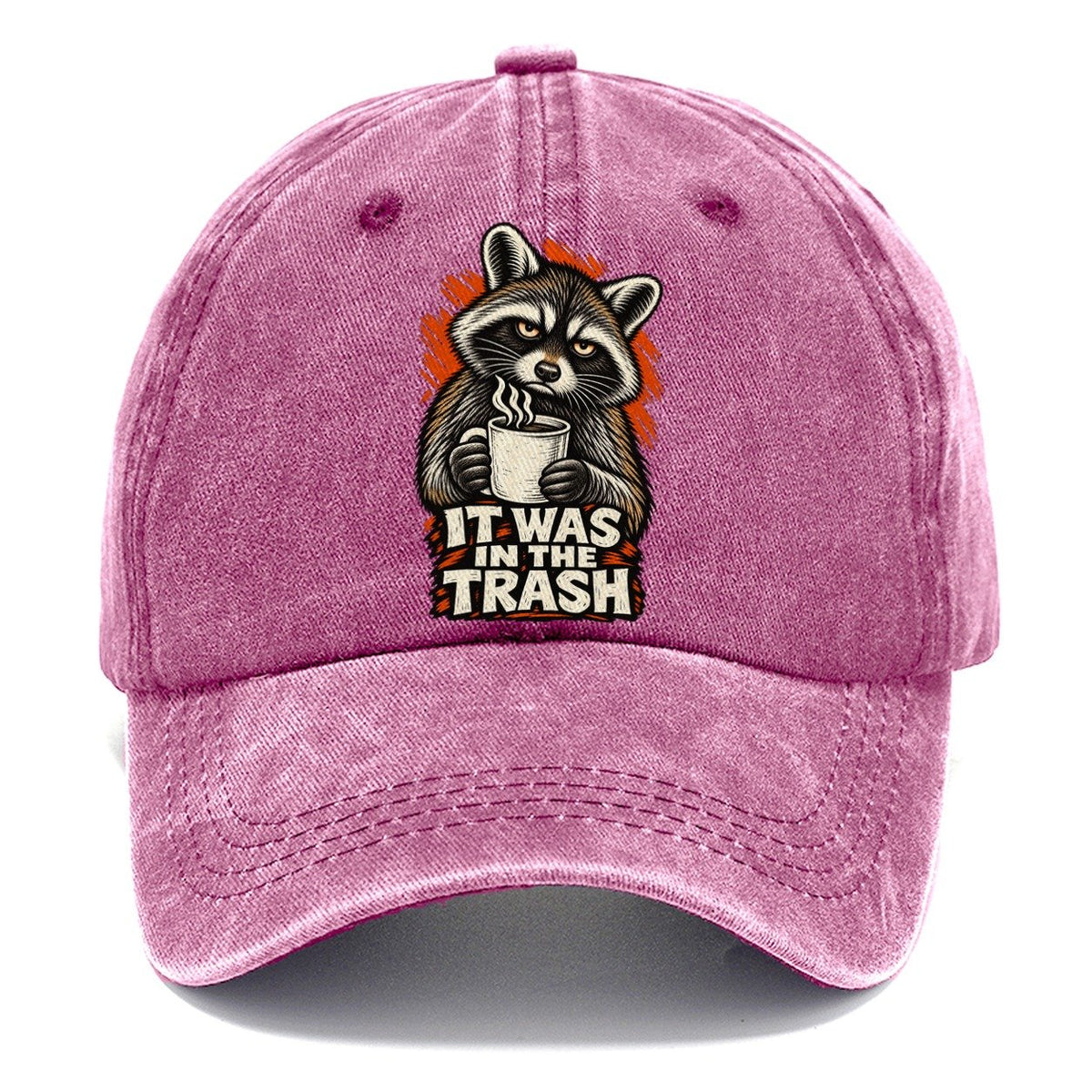 It Was in the Trash Raccoon Classic Cap – Dusty Rose