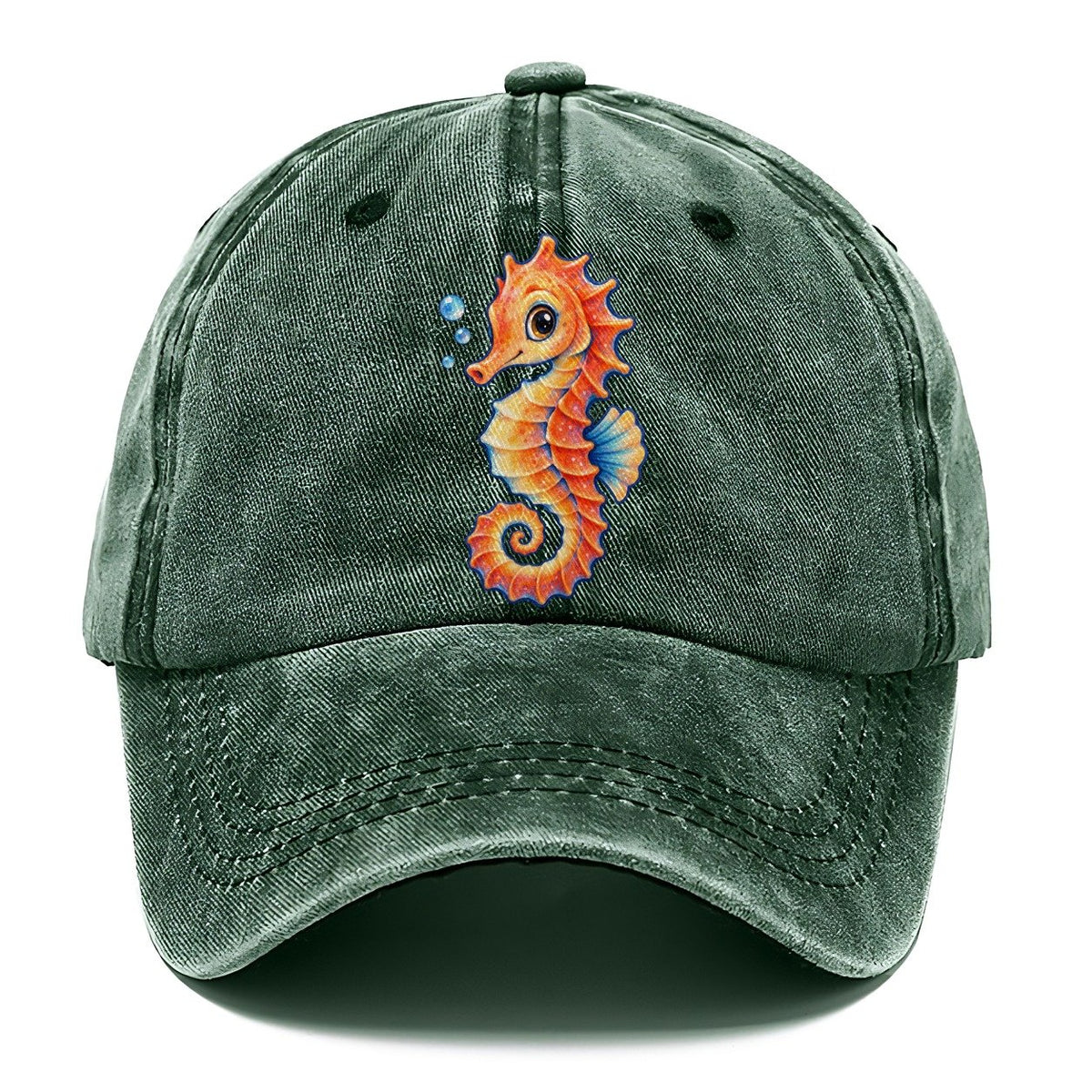 Seahorse Tail Spiral Sea Sprite Classic Cap – Forest Mist