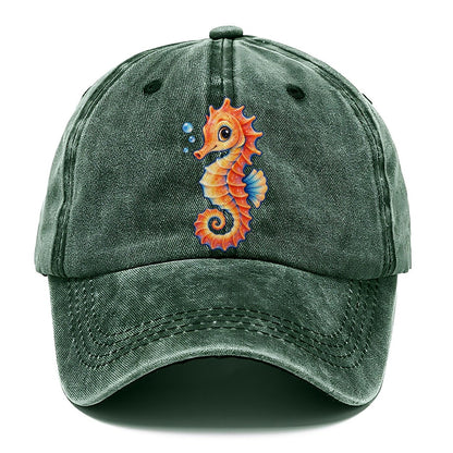 Seahorse Tail Spiral Sea Sprite Classic Cap – Forest Mist
