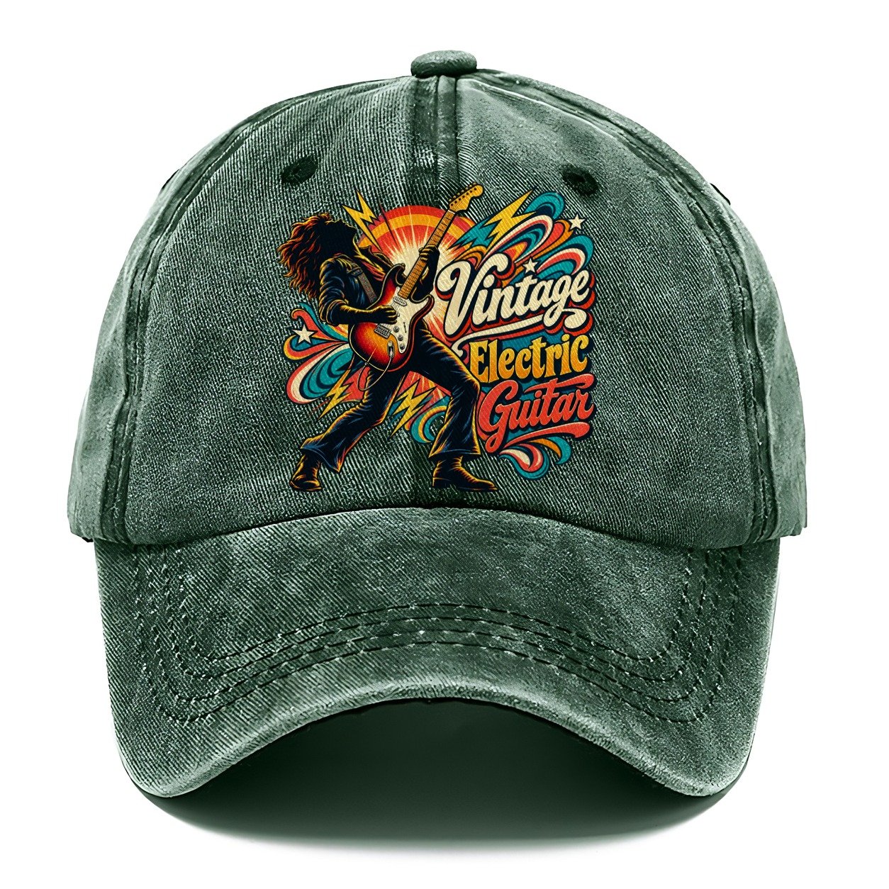 Vintage Electric Guitar Music Instruments Classic Cap – Forest Mist