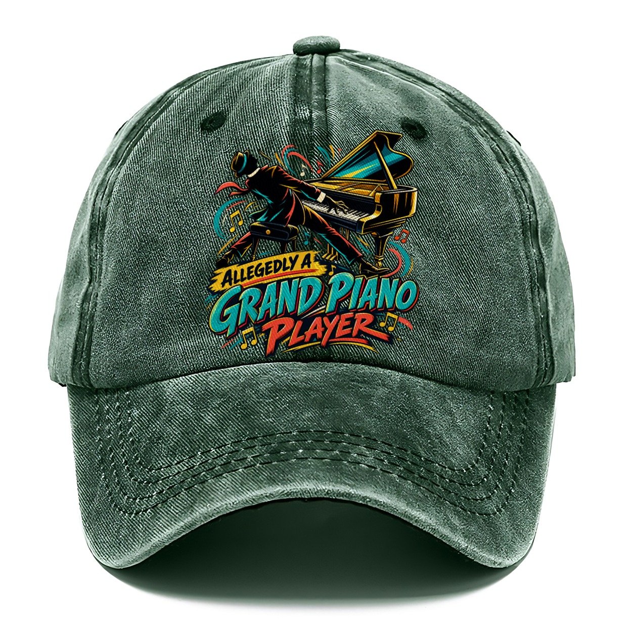 Allegedly A Grand Piano Player Music Instruments Classic Cap – Forest Mist