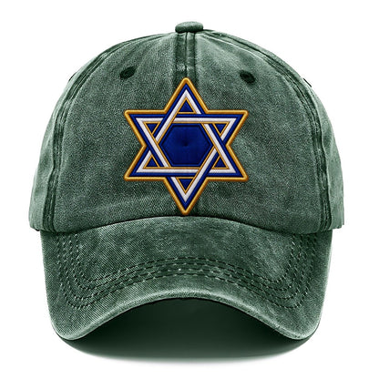 Star Of David Embroidered Patch Judaism Heritage Classic Cap – Forest Mist
