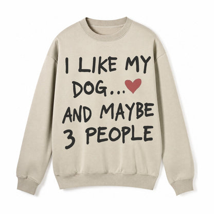 Dog Maybe 3 People Fleece Sweatshirt – Light Khaki