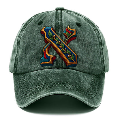Aleph Letter Monogram Judaism Heritage Classic Cap – Forest Mist
