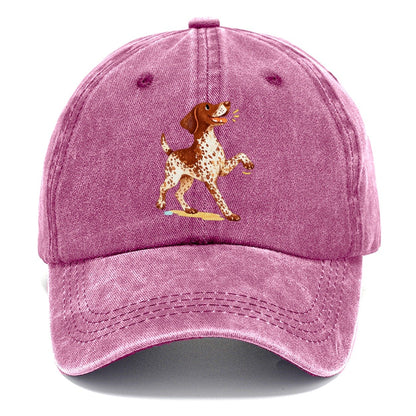 Brown and White Spotted Dog Classic Cap – Dusty Rose