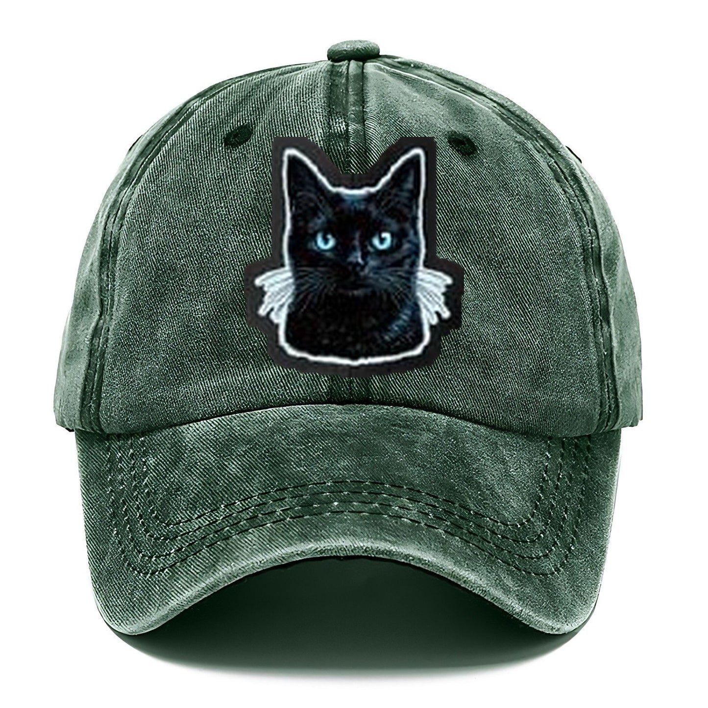 Golden Eyed Black Cat V2 Classic Cap – Forest Mist