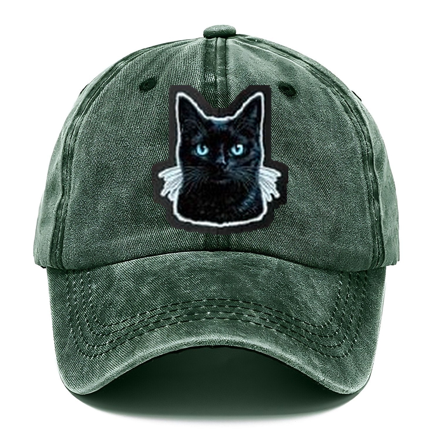 Golden Eyed Black Cat V2 Classic Cap – Forest Mist