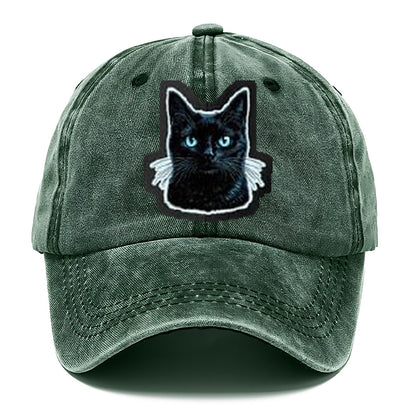 Golden Eyed Black Cat V2 Classic Cap – Forest Mist