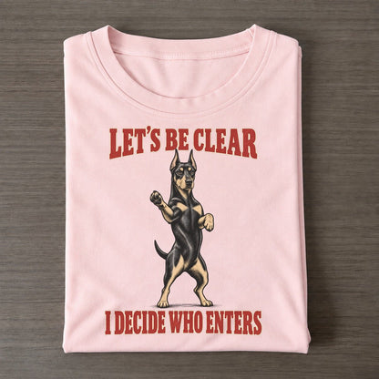 Doberman Pinscher Dog Declarations Classic T-shirt – Pink