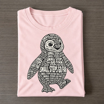 Penguin Waddle Phrase Silhouette Classic T-shirt – Pink