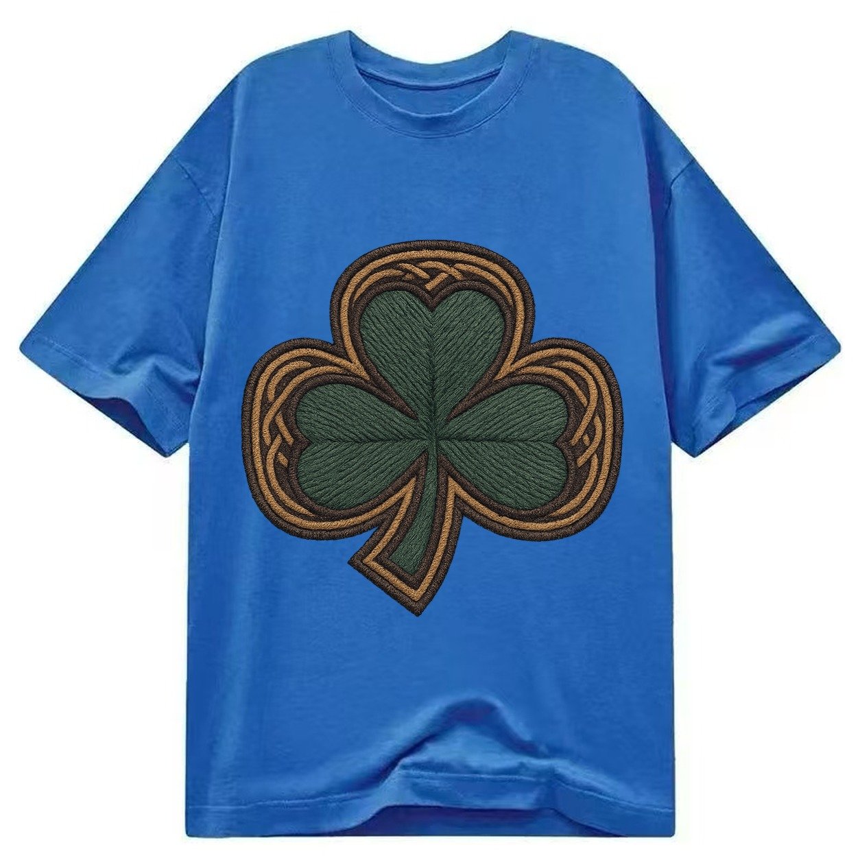 Shamrock Three Leaf Clover With Celtic Border Design Classic T-shirt – Blue