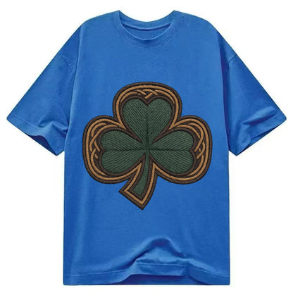 Shamrock Three Leaf Clover With Celtic Border Design Classic T-shirt – Blue