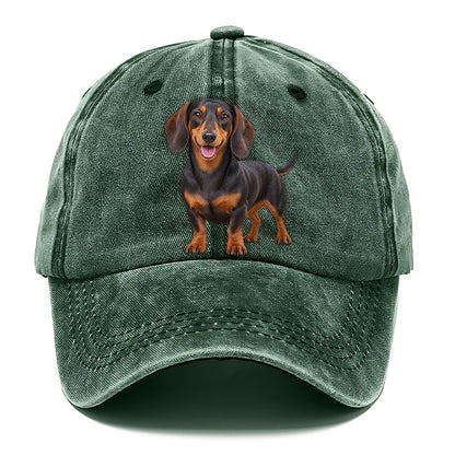 Dachshund Standing Top Breeds Classic Cap – Forest Mist