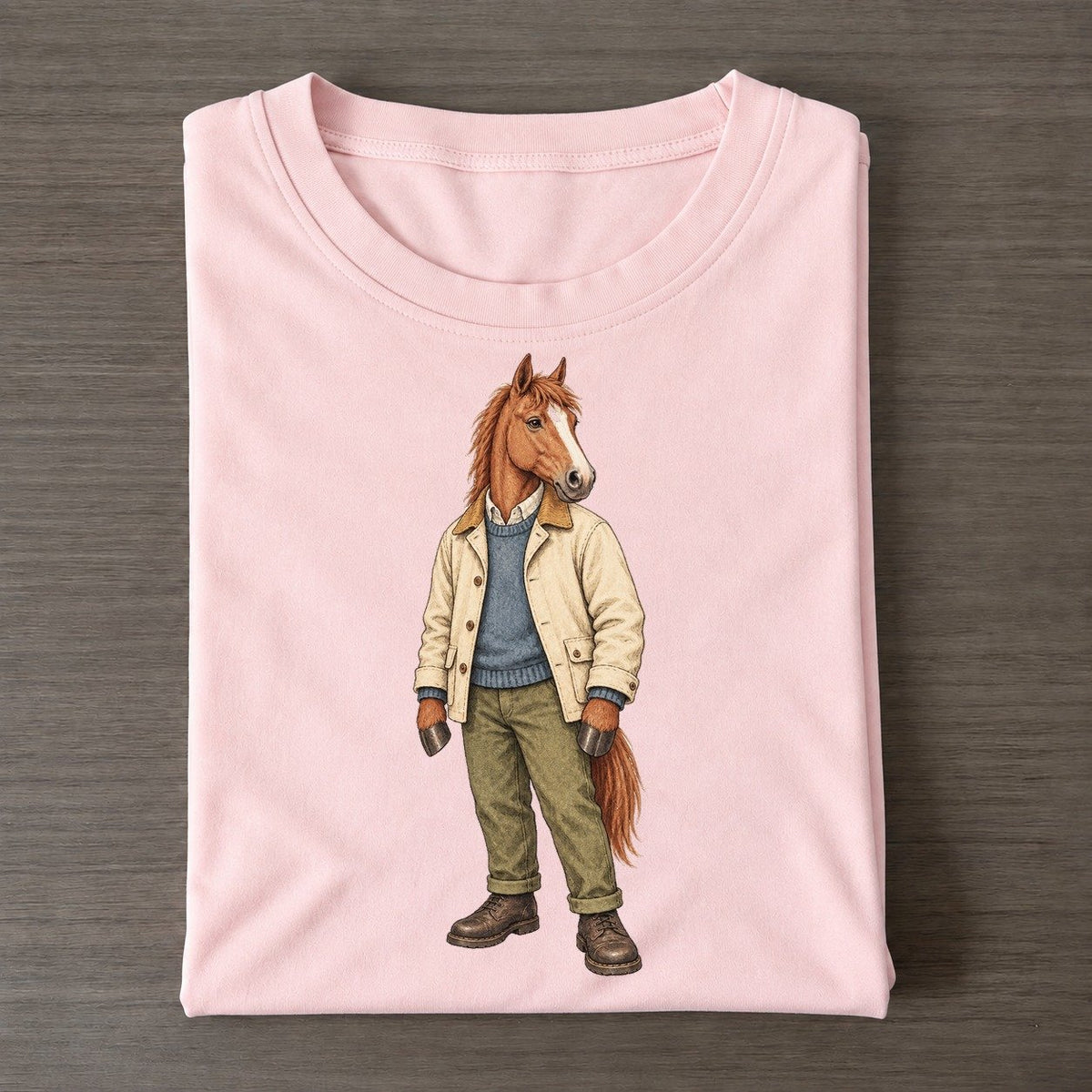 Chestnut Horse Wardrobe Portrait Wild Wardrobe Portraits Classic T-shirt – Pink