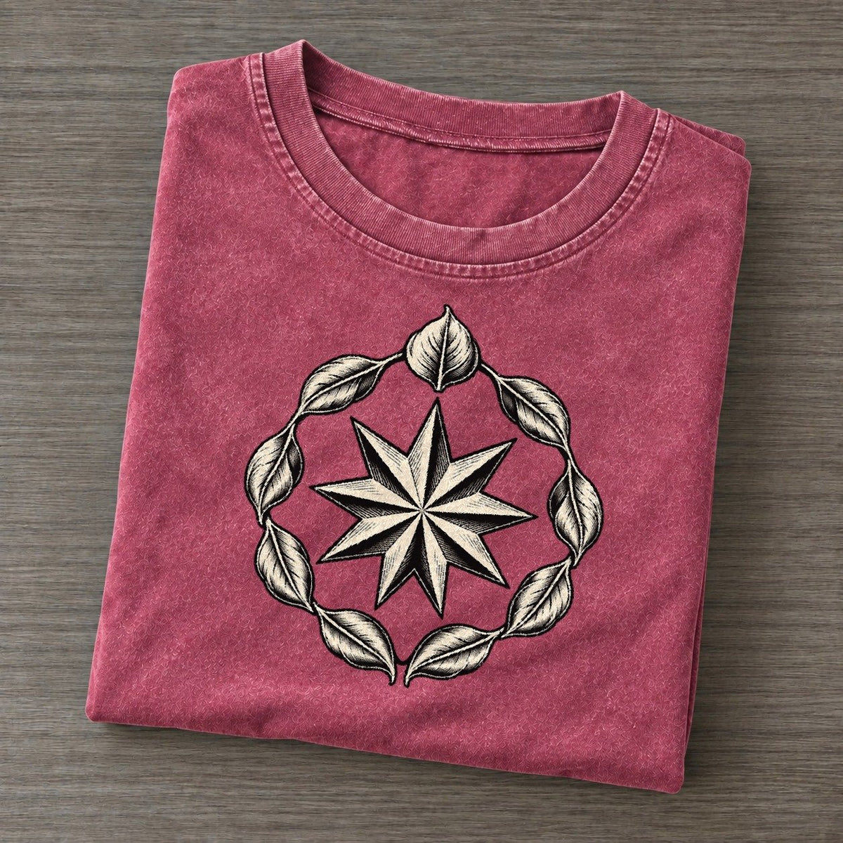 Bahai Nine Point Star And Unity Circle World Faiths Ink Figures Vintage T-shirt – Raspberry