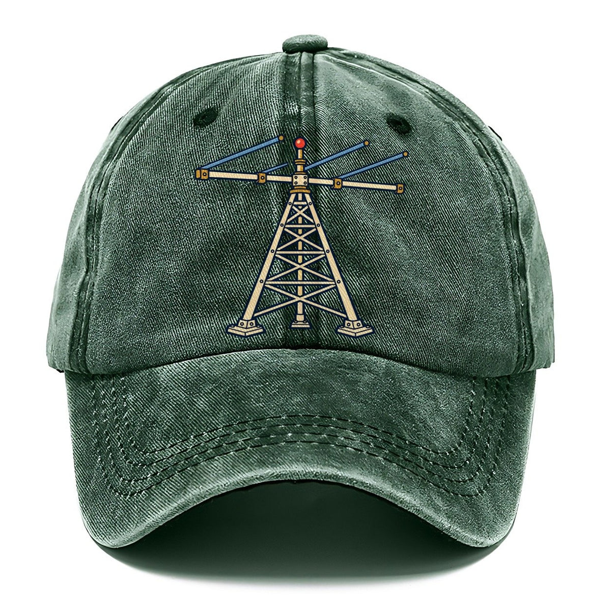 Antenna Tower Silhouette Amateur Radio Classic Cap – Forest Mist