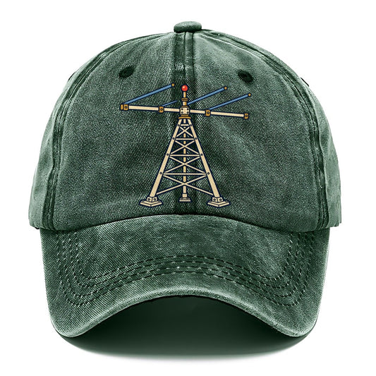 Antenna Tower Silhouette Amateur Radio Classic Cap – Forest Mist