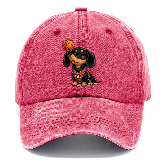 Dachshund Basketball Nose Balance Classic Cap – Pomegranate Blush