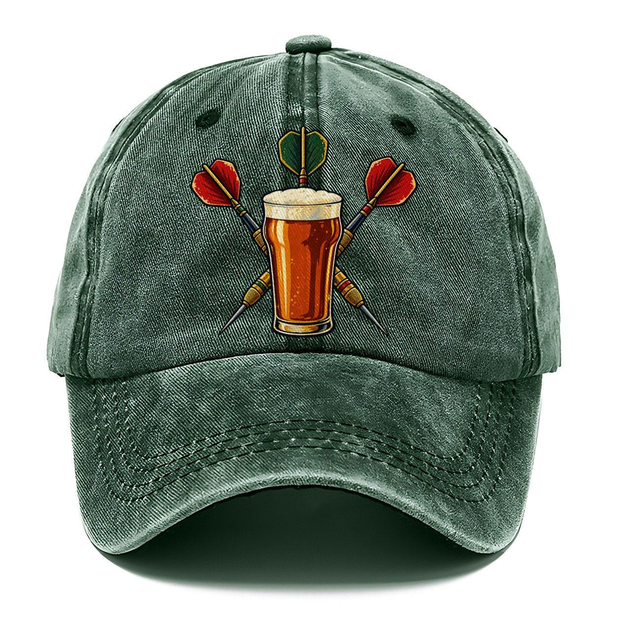 Pub Darts And Unbranded Pint Uk Culture Heritage Classic Cap – Forest Mist