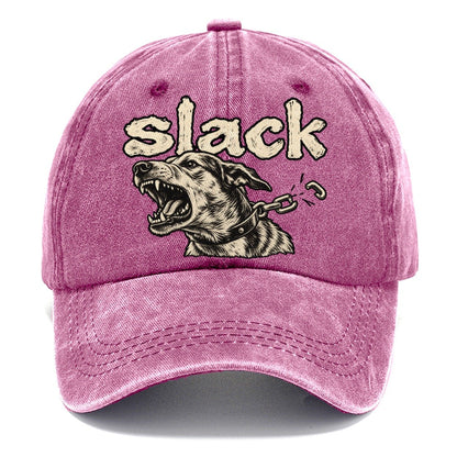 A Dog Head Straining Forward Against A Chain That Has Just Snapped Bark For Me Classic Cap – Dusty Rose