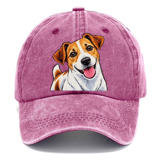 Happy Jack Russell Terrier Portrait Classic Cap – Dusty Rose