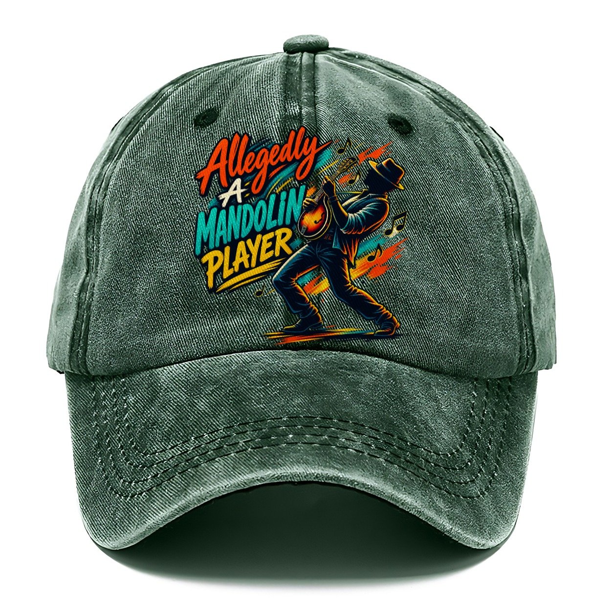 Allegedly A Mandolin Player Music Instruments Classic Cap – Forest Mist
