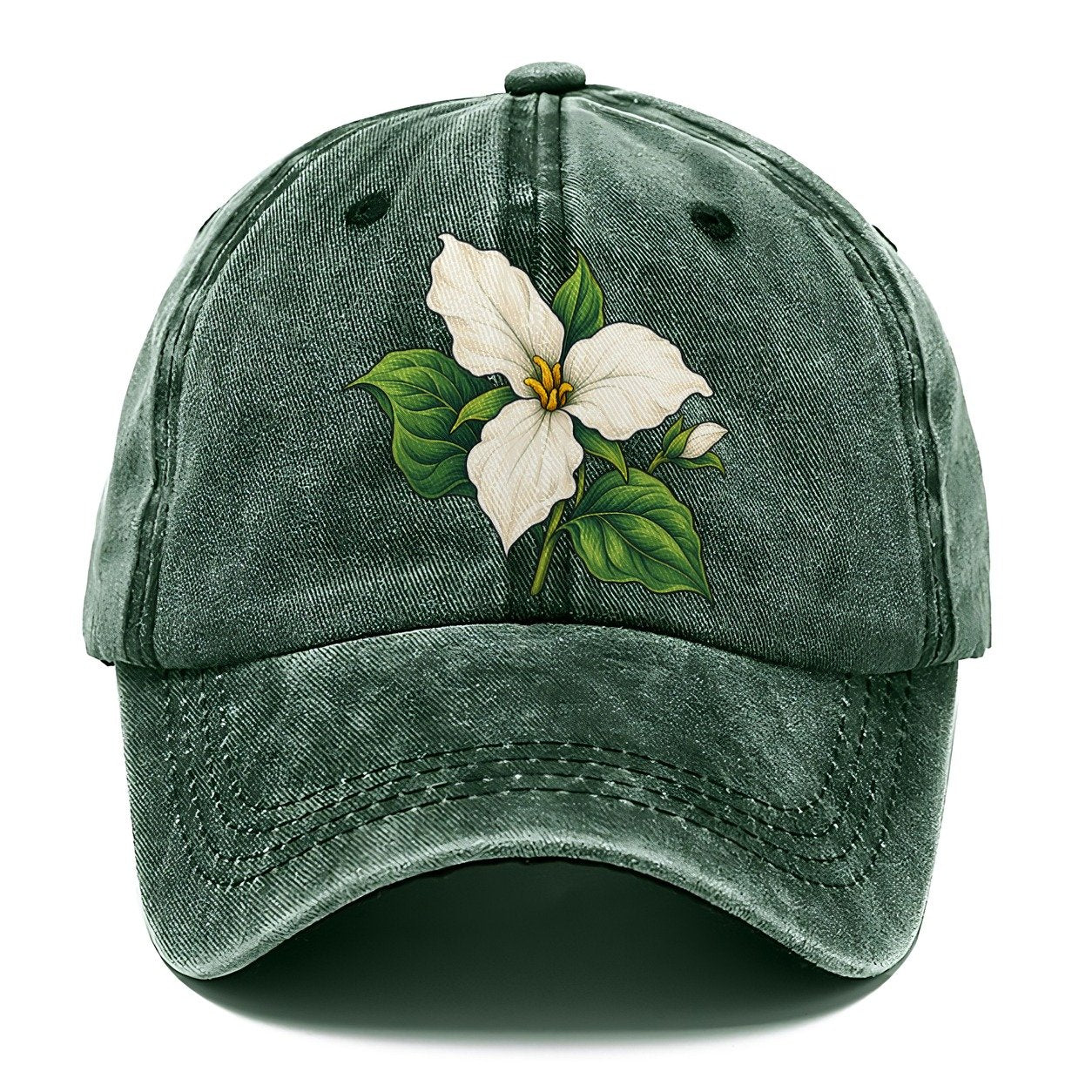 Ontario White Trillium Bloom Canada Cultural Icons Classic Cap – Forest Mist