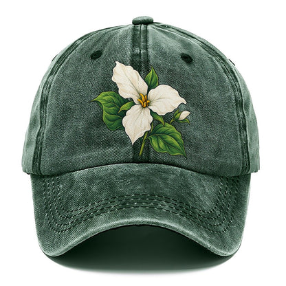 Ontario White Trillium Bloom Canada Cultural Icons Classic Cap – Forest Mist