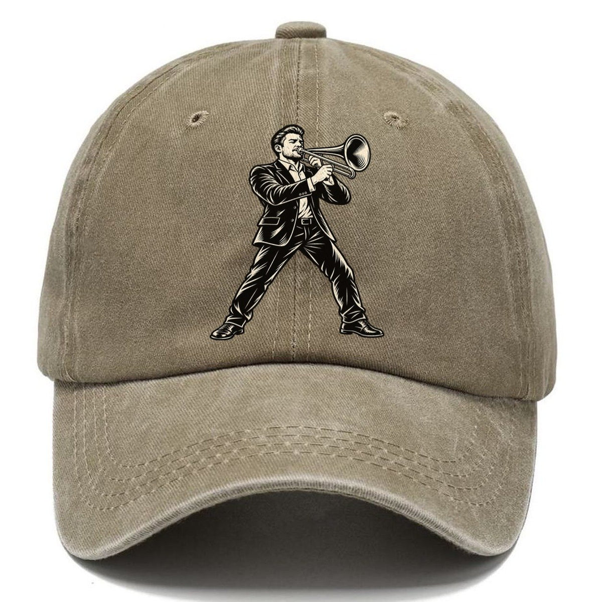 Trombonist Close Position Accent Global Music Ink Figures Classic Cap – Warm Sand