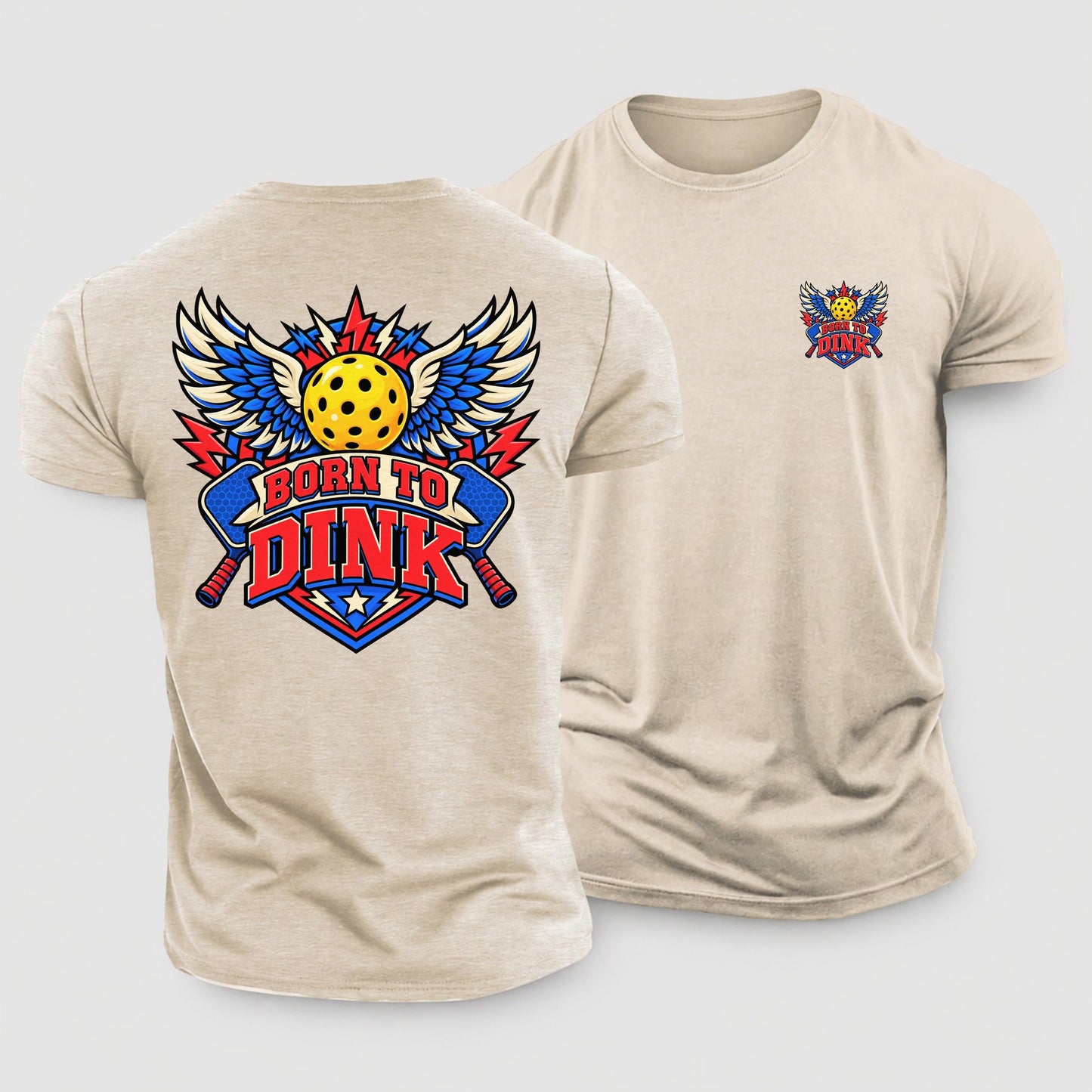 Born To Dink Pickleball Life Cotton T-Shirt – Sand