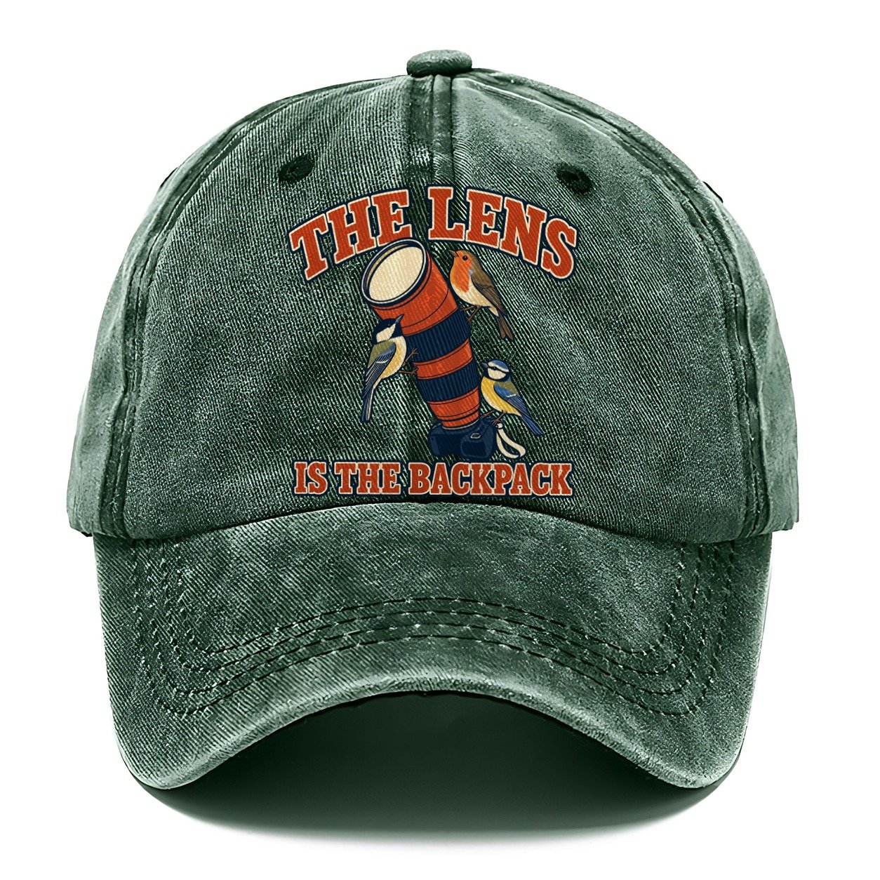 The Lens Is The Backpack Birdwatching Classic Cap – Forest Mist