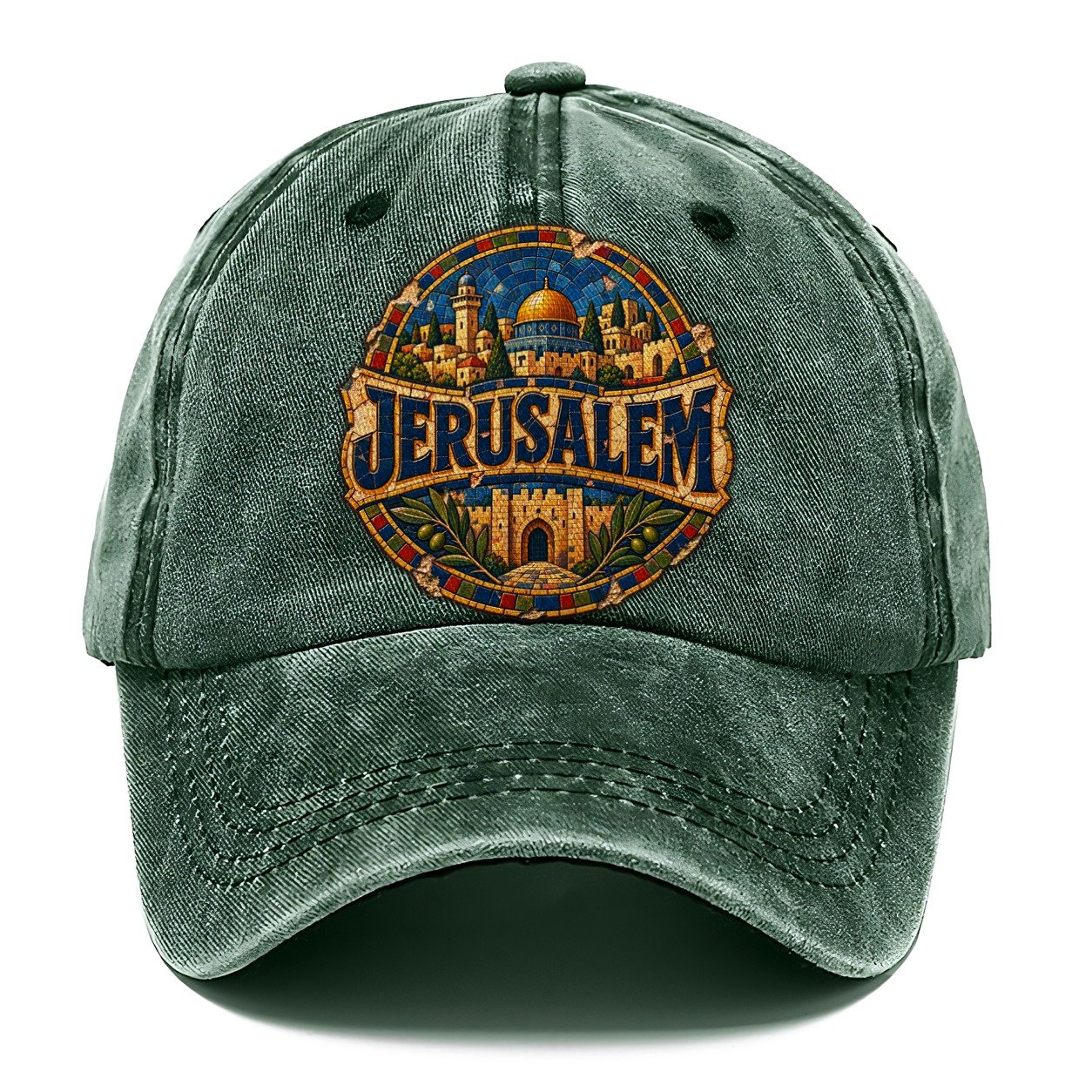 Mosaic Jerusalem Wordmark Jerusalem Classic Cap – Forest Mist