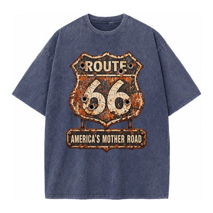 Route 66 Weathered Vintage T-shirt – Blue