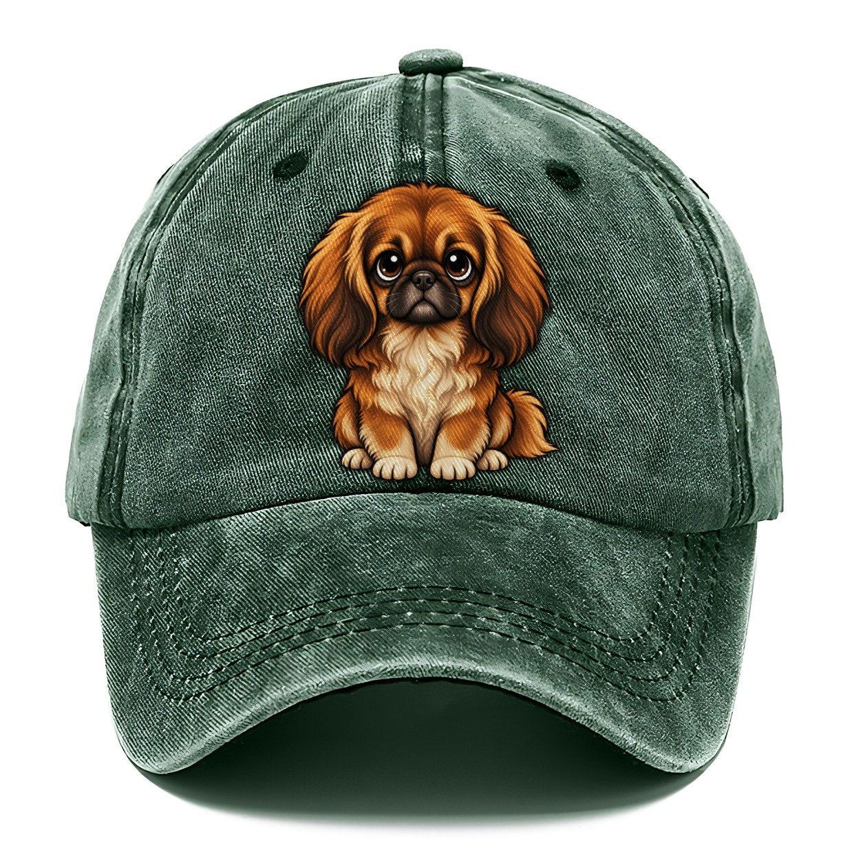Pekingese Sitting Sweetheart Classic Cap – Forest Mist