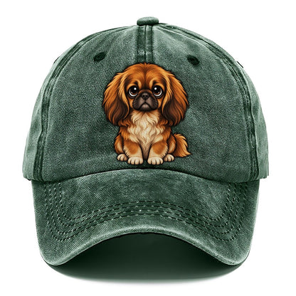 Pekingese Sitting Sweetheart Classic Cap – Forest Mist