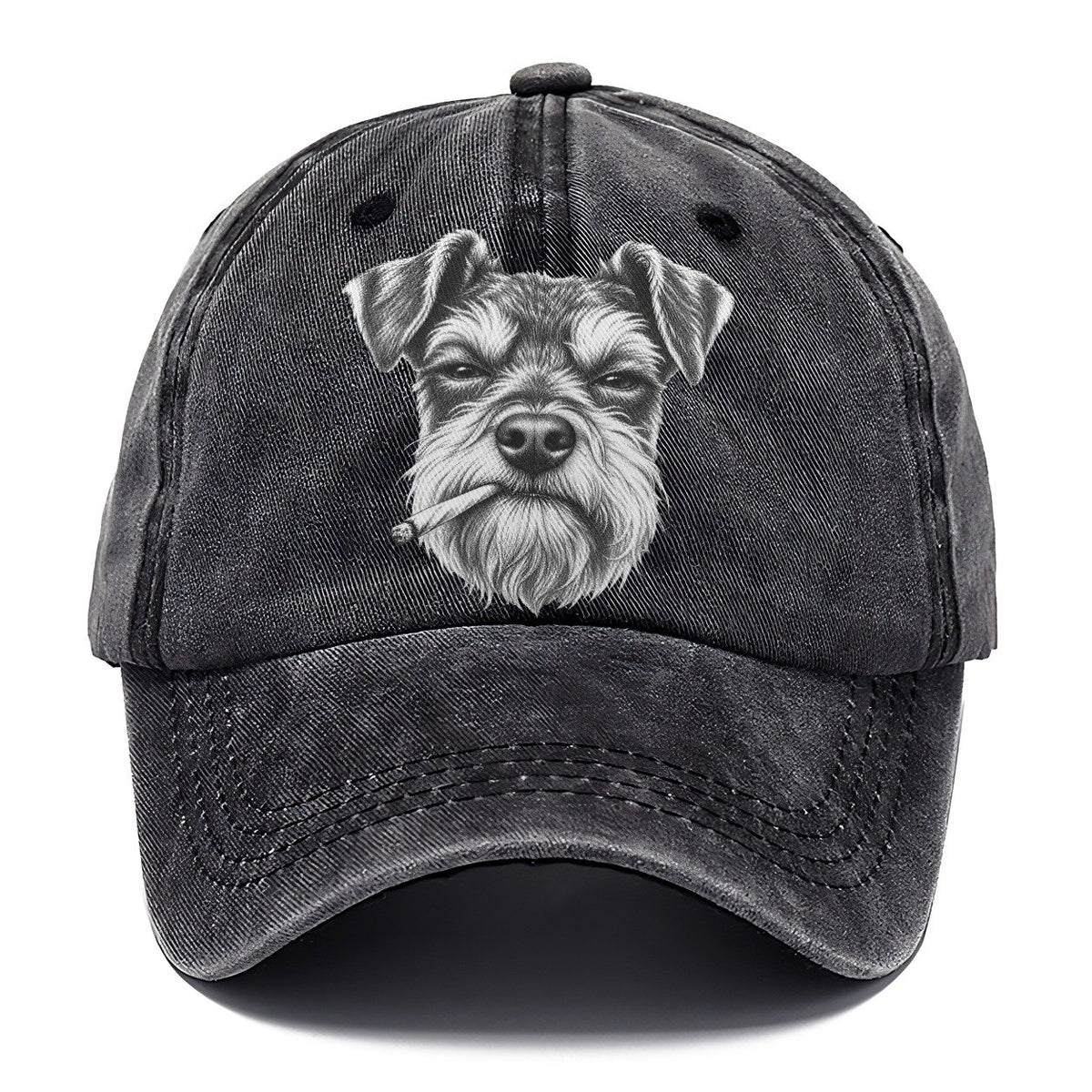 Miniature Schnauzer A Loosely Hand Rolled Cigarette Smoking Dogs Smoking Dogs Portraits Classic Cap – Graphite