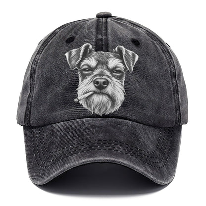 Miniature Schnauzer A Loosely Hand Rolled Cigarette Smoking Dogs Smoking Dogs Portraits Classic Cap – Graphite