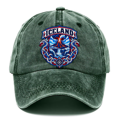 Iceland Retro Badge Country Logos Classic Cap – Forest Mist
