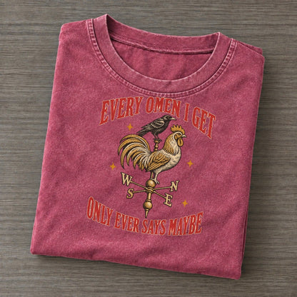 Only Ever Says Maybe Unhinged Affirmations Vintage T-shirt – Raspberry