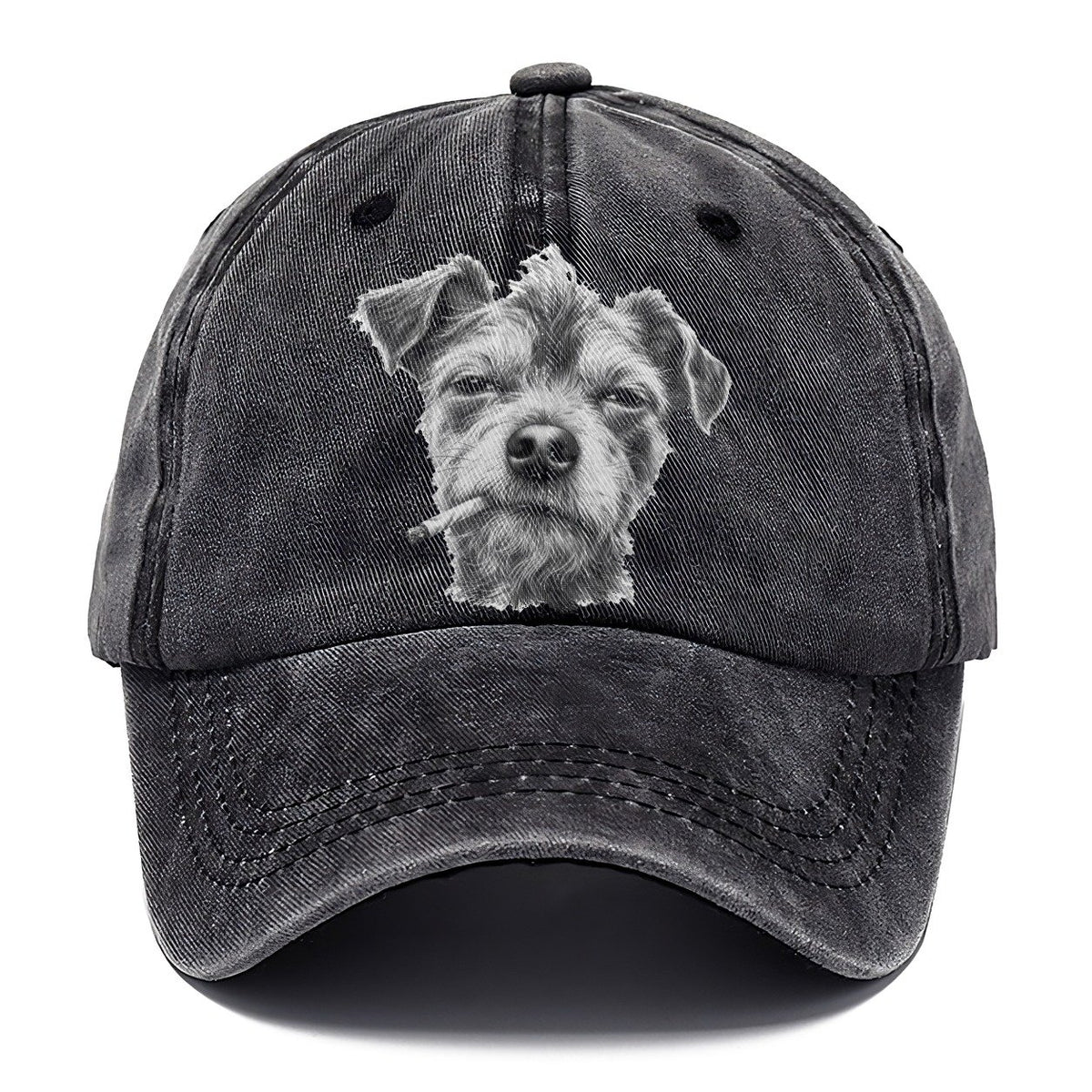 Terrier Mix A Loosely Hand Rolled Cigarette Smoking Dogs Smoking Dogs Portraits Classic Cap – Graphite