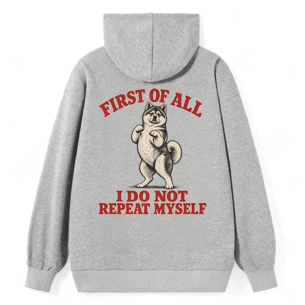 Akita Dog Declarations Classic Pullover Hoodie – Grey